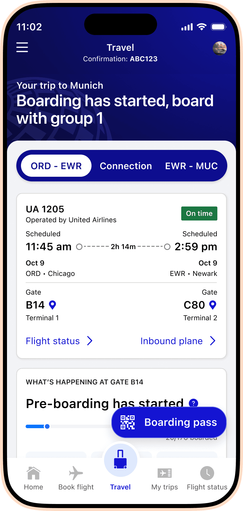 Final Travel Mode visual design showing the complete interface