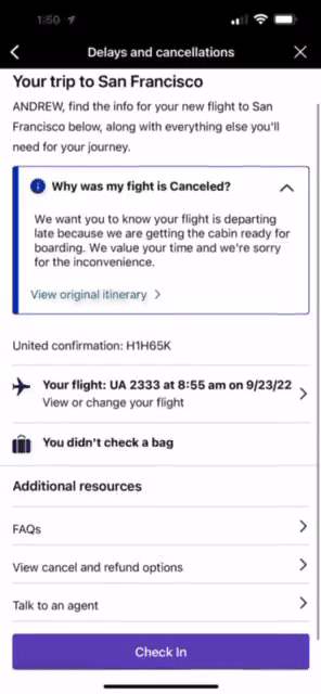 The original rebooking experience was confusing, lengthy, and lacked clear guidance.